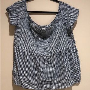 Old Navy Gingham Off the Shoulder Peplum Top